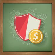 Safety money design on blackboard background clean vector
