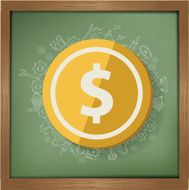 Dollar design on blackboard background clean vector