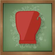 Boxing design on blackboard background clean vector