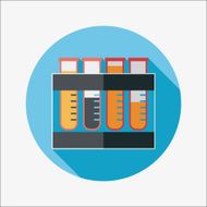 test tube flat icon with long shadow N49