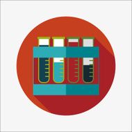 test tube flat icon with long shadow N50