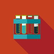 test tube flat icon with long shadow N51