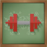 Fitness design on blackboard background clean vector