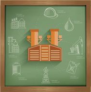 Industry concept design on blackboard background clean vector
