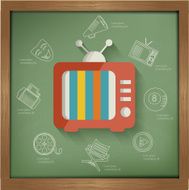 TV design on blackboard background clean vector N2
