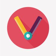 Ruler flat icon with long shadow eps10 N17