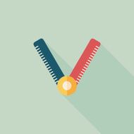 Ruler flat icon with long shadow eps10 N18