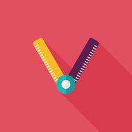 Ruler flat icon with long shadow eps10 N19