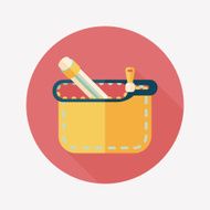 pencil box flat icon with long shadow eps10 N26