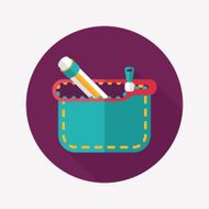 pencil box flat icon with long shadow eps10 N27