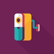 Pencil sharpener flat icon with long shadow eps10 N18