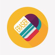 Eraser flat icon with long shadow eps10 N2