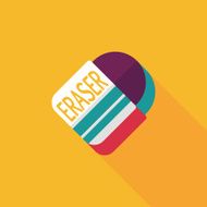Eraser flat icon with long shadow eps10 N4