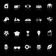 Normal gentleman icons with reflect on black background