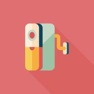 Pencil sharpener flat icon with long shadow eps10 N21