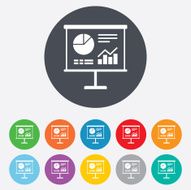 Presentation billboard sign icon Diagram symbol N17