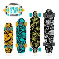 Set of prints on longboard