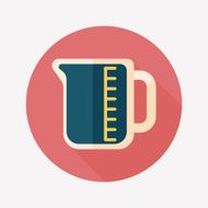 test tube flat icon with long shadow N52