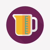 test tube flat icon with long shadow N53