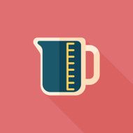 test tube flat icon with long shadow N54