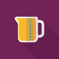 test tube flat icon with long shadow N55