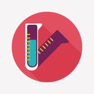 test tube flat icon with long shadow N57
