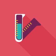 test tube flat icon with long shadow N59