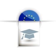 EU education tag label icon with flag