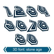 Dimensional move numbers vector line retro style geometric digits