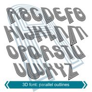 Dimensional font with rotation effect perspective script