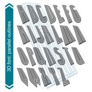 Rotated constructor dimensional script vector geometric letters N2