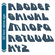 Headline retro style technical 3D font contemporary letters