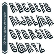 3d retro typeset with lines in rotation vector capitals