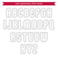 Double delicate line retro characters set vector light capitals