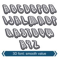 3d retro font in rotation stylish vector letters design Motion