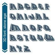 Headline retro style technical 3D font shift letters