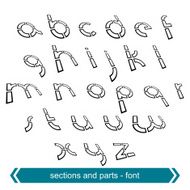 Dimensional font with rotation effect perspective script N3