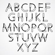 Funny constructive vector black and white font rounded letters