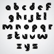 Black spherical sectored font with diagonal repartition