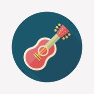 guitar flat icon with long shadow N19