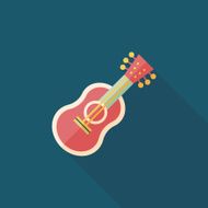 guitar flat icon with long shadow N20