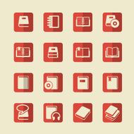 Book Flat Icon Square Background