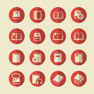 Book Flat Icon Circle Background