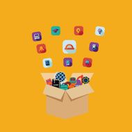 Flat concept set modern design with shadow education icons N13