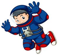 An astronaut in the air