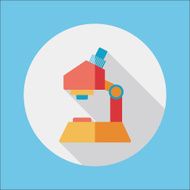 microscope flat icon with long shadow N16