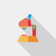 microscope flat icon with long shadow N17