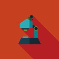 microscope flat icon with long shadow N18