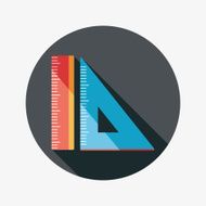 Ruler flat icon with long shadow eps10 N20