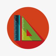 Ruler flat icon with long shadow eps10 N21